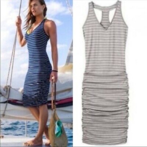 Athleta Dresses & Skirts - SOLD Athleta Dress Striped Racerback Ruched Tank Dress/SOLD